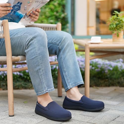 Garonne Men's Minimalist Memory Foam Slippers for Indoor/Outdoor, Breathable Knit House Shoes with Nonslip Rubber Sole2