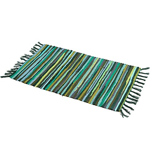Tapete rag reversible de algodón lavable a máquina miniatura 1