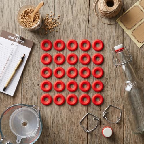 Miniatura 7 de Ausla Juntas De Silicona Grolsch Para Botellas De Cerveza Casera, Roja, 25 Unidades