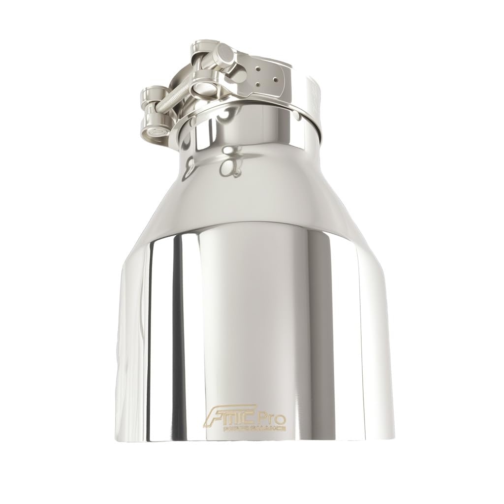fmic.eu PERFORMANCE Tubo di scarico in acciaio inox 304, rotondo, lucidato, 115 mm, connettore 65 mm, lunghezza 180 mm