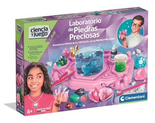 Clementoni - Laboratorio de Piedras Preciosas - Set para Aprender Todo sobre la Ciencia de los Cristales y Piedras - Niños a Partir de 8 años - 55631