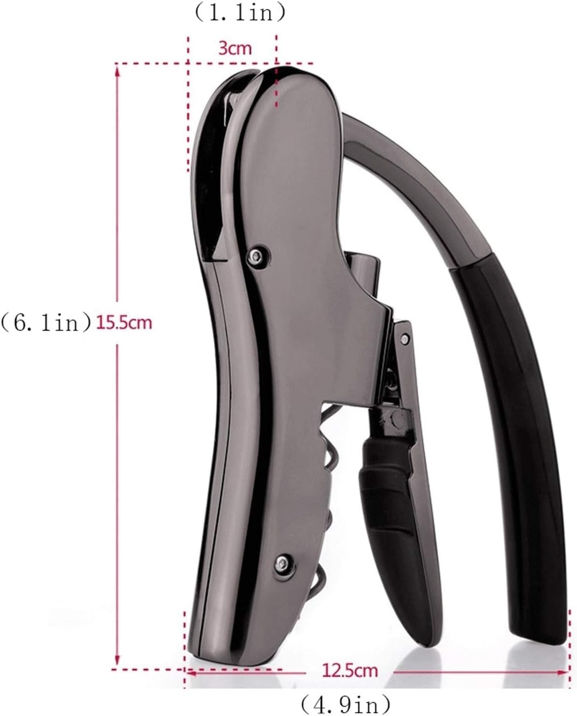 Apribottiglie Cavatappi for Vino Cavatappi Verticale Compatto Cacciavite for Vino Portatile Tappo for Uso Domestico Cavatappi for Vino (Nero) I Migliori apribottiglie