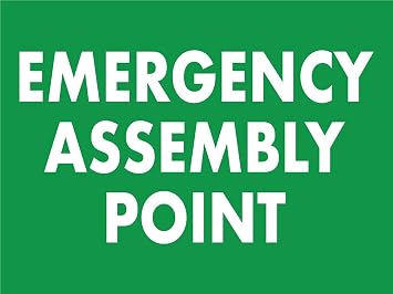 Emergency Assembly Point Sign Metal Tin Sign 8x12 Inches