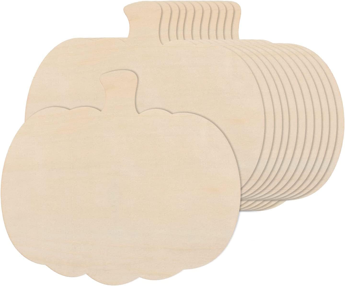 36 Pieces Large Wooden Pumpkin Cutouts 11 Inches Unfinished Wood Craft Cutout Blank Pumpkin Shape Cutout for Halloween Fall Thanksgiving Party DIY Craft Decoration Supplies