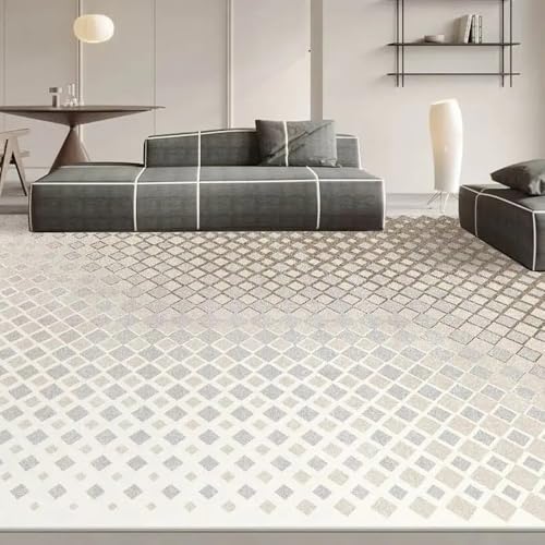 Tapis de salon moderne blanc minimaliste et lavable pour décoration chic - 2