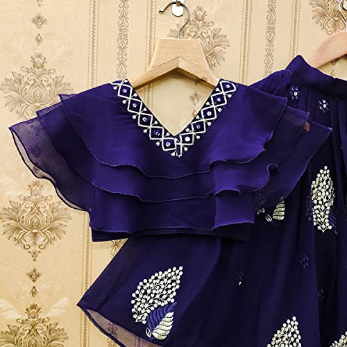Image of Helene Girl's Georgette Silk Embroidered Readymade Lehenga Choli Set | 3-8 Years | Ethnic Wear |