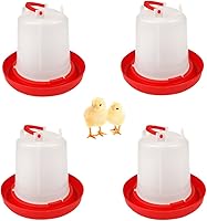 DoubleWood 4-Pack 1.5L Hanging Poultry Waterers for Chicks, Quail, Pigeons - Spill-Proof Chicken Drinkers