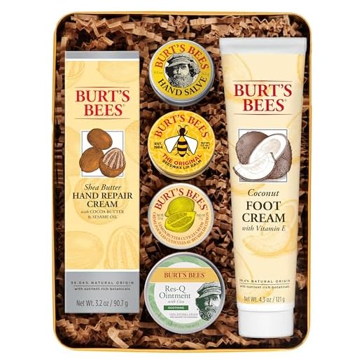Burt's Bees Classics Gift Set, 6 Products in Giftable Tin – Cuticle Cream, Hand Salve, Lip Balm, Res-Q Ointment, Hand Repair Cream and Foot Cream