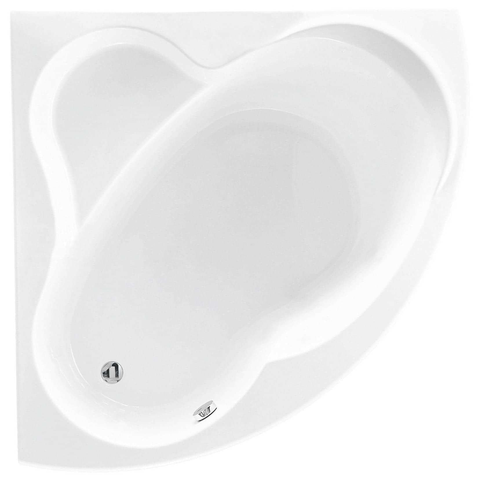 Vasca Bagno Angolare Angolo Simmetrica Novellini Una Standard con telaio 135x135 H55 cm 190 Litri Colonna Scarico Pannello Frontale Curva Guscio Tradizionale Acrilico Bianco Lucido Reversibile