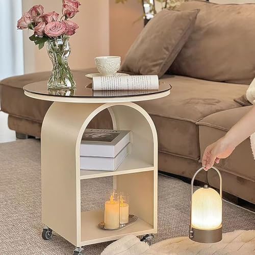 Table d'appoint à 3 étagères pour optimiser le rangement du salon