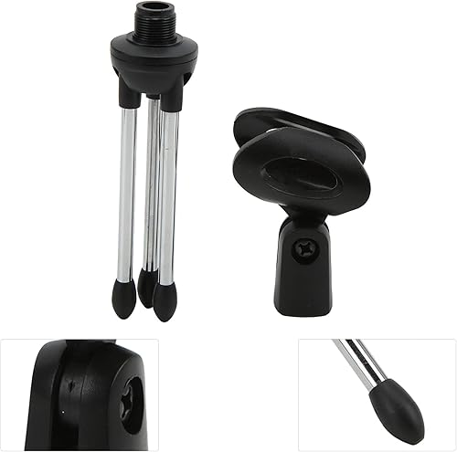 Miniatura 9 de Soporte para micrófono de escritorio, 58 pulgadas con rosca de escritorio, trípode a prueba de golpes, fácil de almacenar, ángulo ajustable para