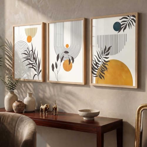 Image of kotart Painting Boho Wall Art Home Decoration Paintings With Frame For Living Room Bed Room Hotel Wall Decor Digital Reprint Set of 3 (13X17 inch)