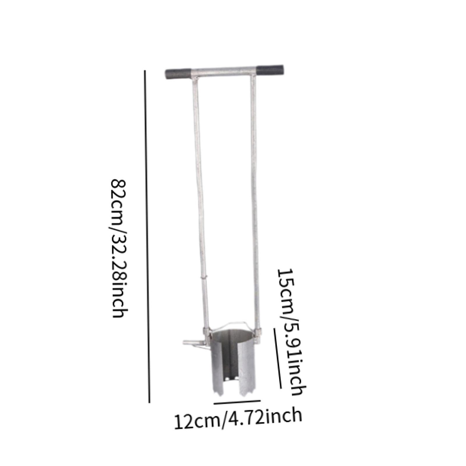 Long Handle Bulb Planter Lawn Tool Versatile Soil Sampler Manual Seedling Transplanter for Transplanting Digging, Hole Diameter 120mm