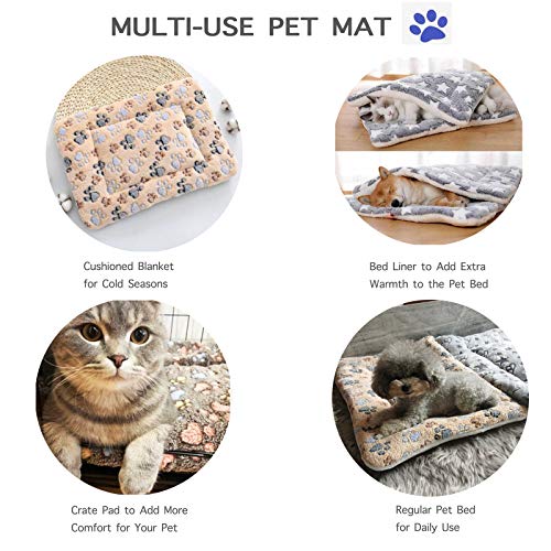 Homereign 2 Pcs Pet Bed Mats. Ultra Soft Pet (Dog/Cat) Bed With Cute Prints. Reversible Faux Lambswool Kennel Pad For Medium Small Dogs And Cats. Machine Washable Pet Bed. #TOP5