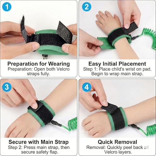 Image of Safe-O-Kid Baby Wrist Link with Key - Adjustable Strap Safety Link for Toddler, Anti-Lost Child Wrist Strap for Outdoor & Travel - Assorted