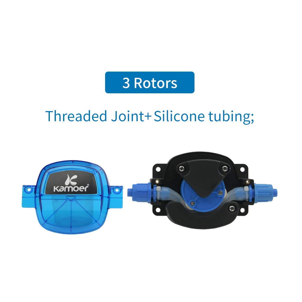 Bomba peristáltica Kamoer de alto caudal de 24 V, bomba de dosificación automática de flujo ajustable con motor paso a paso de alta precisión (KHL, tubo de silicona 7,9 × 12,7 mm, 0 ~ 1800 ml/min)