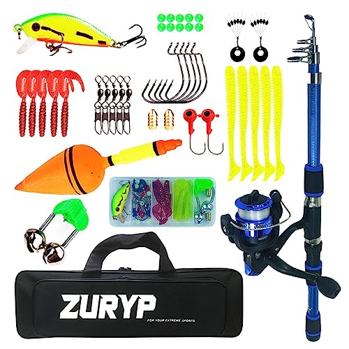 Ensemble canne à pêche, canne télescopique et moulinet | pêche portable avec sac transport Ligne pêche pour hommes, adolescents, filles, adultes, femmes Anulely
