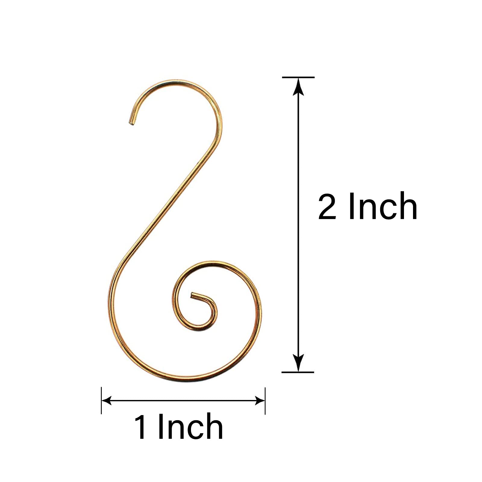 Ornament Hooks Christmas S Hooks Ornament Hangers Christmas Tree Hanger Baubles Ball Metal Hooks Xmas Decoration 100 PCS (Gold)