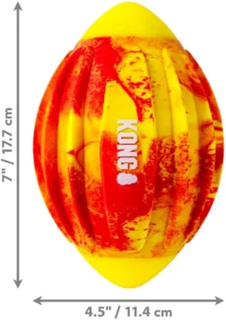 Kong Sport FlexBall: Juguetes duraderos y hinchables con chirrido y nervaduras fáciles de agarrar para Perros (Medio (fútbol))