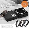 KC Premium Men’s Beads & Leather Bracelet | Adjustable Magnetic Clasp | Handmade Wristband Tiger Eye & Lava Rock Stones | Engraved Stainless Steel Cuff Bangle Black Brown Blue Silver | Gift for Him #3