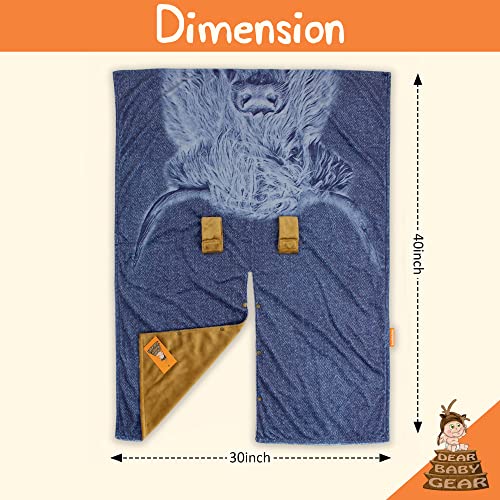 Image of Dear Baby Gear Car Seat Cover for Boys & Girls - Baby Carseat Canopy w /Snap Opening - Infant Seat Cover - Nursing Covers - Newborn Carrier Canopy -40x30 inch(Highland Cow on Denim, Smooth Khaki)