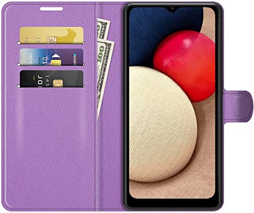 Capa Capinha Carteira Samsung Galaxy A03s Case De Couro Flip Cover - Qaulidade TOP (Lilás)