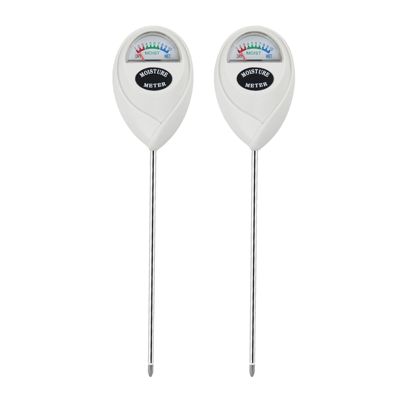 Soil Moisture Meter, 2 Pack Soil Moisture Monitor for House Plants, Indoor & Outdoor, Garden, Farm, Lawn Plant Care, No Battery Needed(White)
