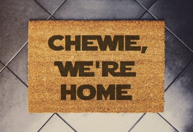 Ensound Chewie We're Home Doormat,Funny Doormat,Novelty Flannel Floor Mat with Non-Slip Rubber,Wedding Decor Gift 30x18 Inch