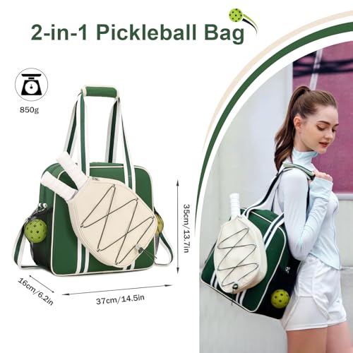 ACESAK Pickleball Bag, Pickleball Bags for Women Men Teens with Waterproof Pocket & Fence Hook, Pickleball Tote Bag - Image 3