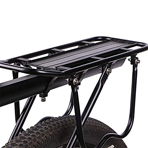 Enkrio Adjustable Bike Rear Cargo Rack Equipment Stand Footstock Bicycle Carrier Rack Bicycle Accessories Seat Post 110Lb Capacity (Black) #TOP6