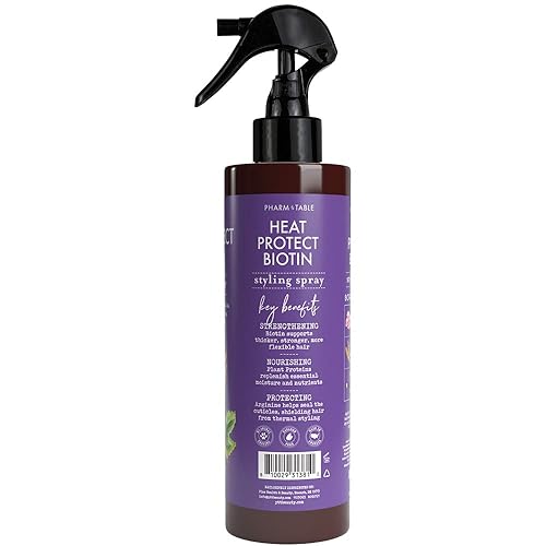 Miniatura 3 de Pharm To Table Heat Protect Biotin Spray para peinar 81fl oz8 fl oz protege el cabello del calor y herramientas de peinado hasta 450 F vitamina B7