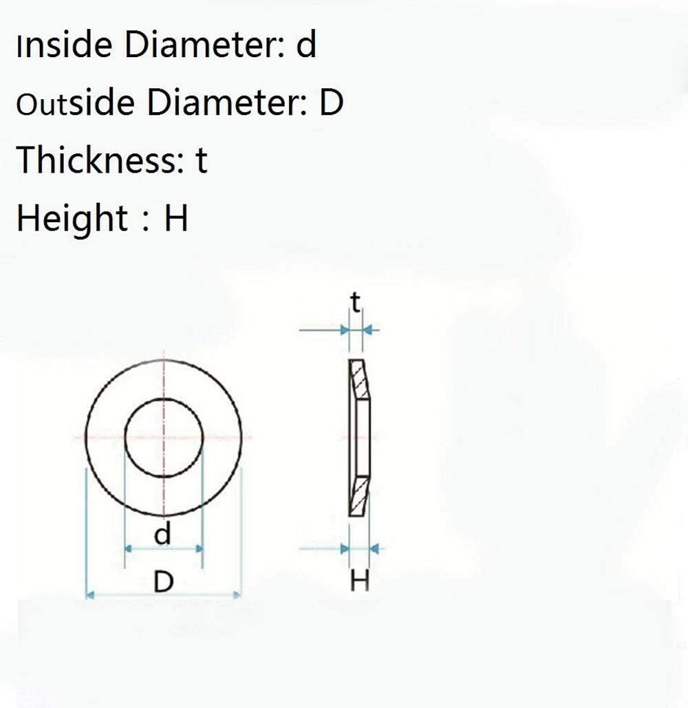 20pcs Alloy Steel Flat Washer Spring Compression Washer Disc Springs 25x12.2mm-45x22.4mm (4020.42.5mm)