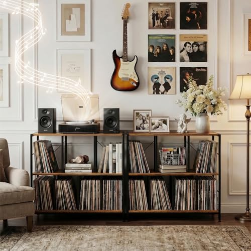 Image of Faesun M Vinyl Record Player Stand, RusticBrown