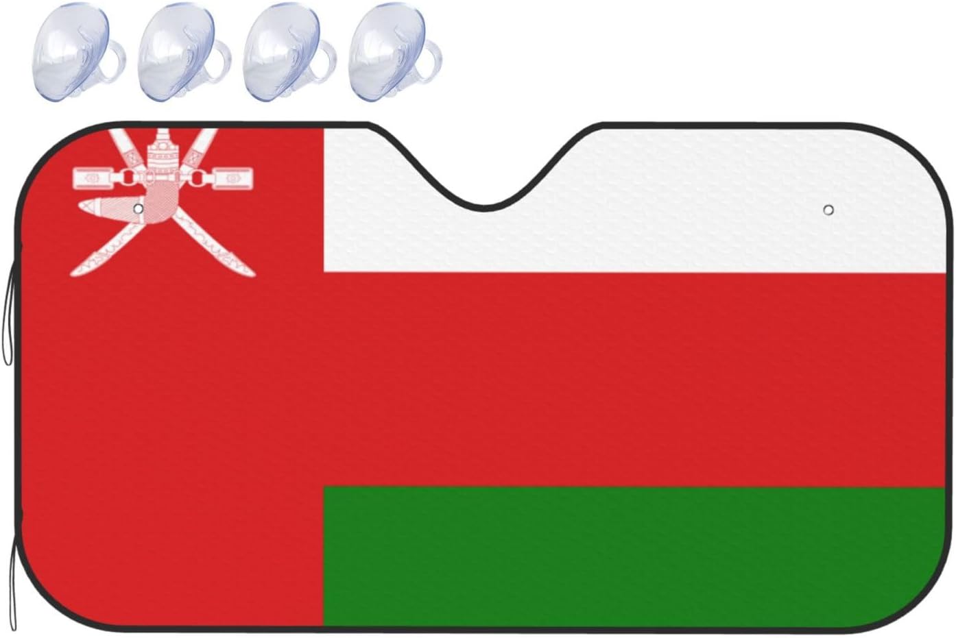 Oman Flag Foldable Car Windshield Sunshade Blocks Heat and Sun Glare Uv Rays