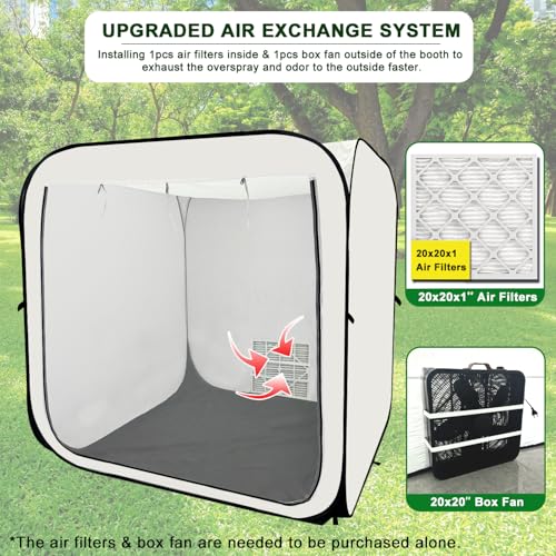 CooTentler Pop Up Paint Booth 6x6x6ft Portable Spray Tent with Black Floor, Mesh Door and Mesh Window for Furniture, Auto Parts & Other Items Painting Works by CooTentler - Image 5