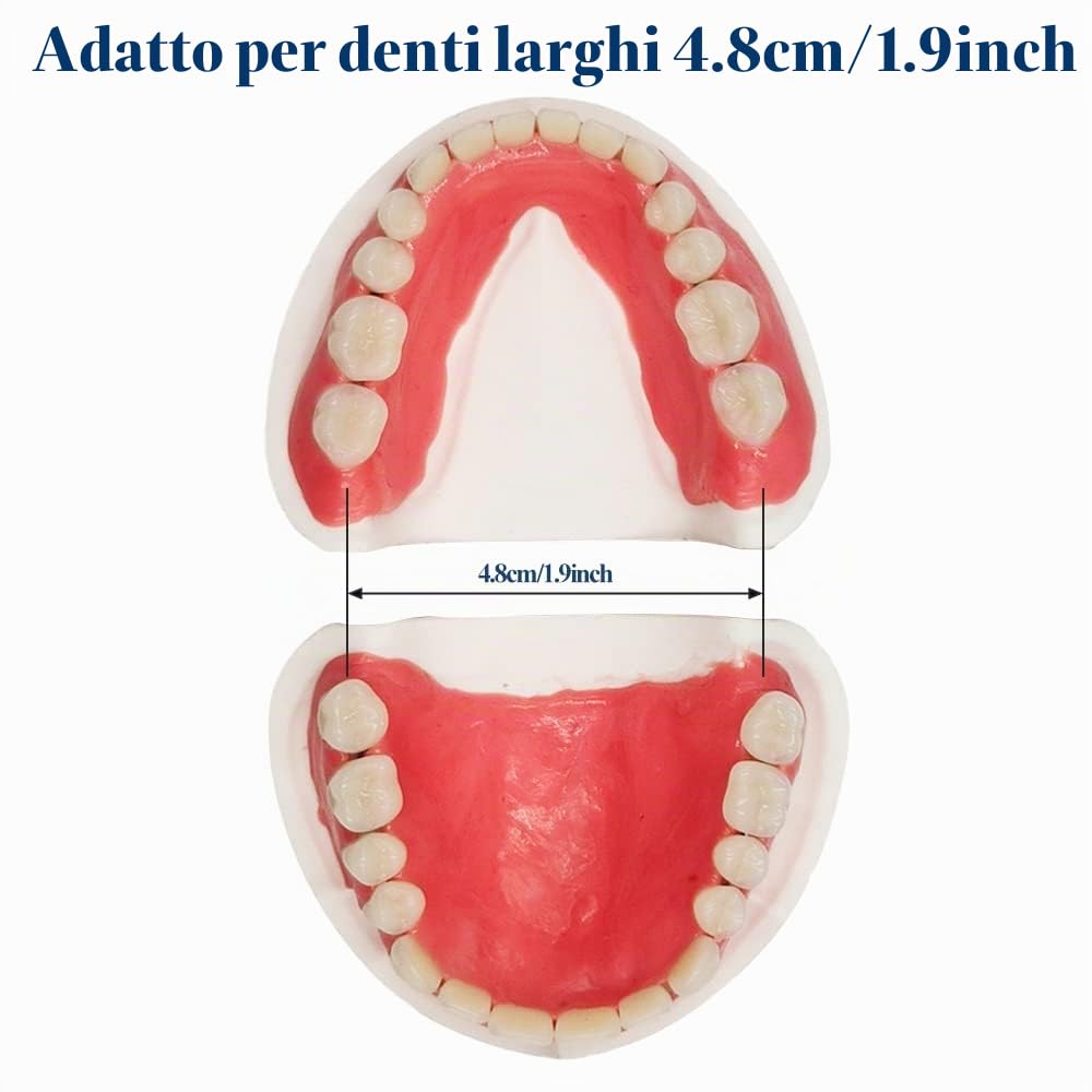 Healthyare Set completo di denti finti superiori e inferiori per migliorare il sorriso