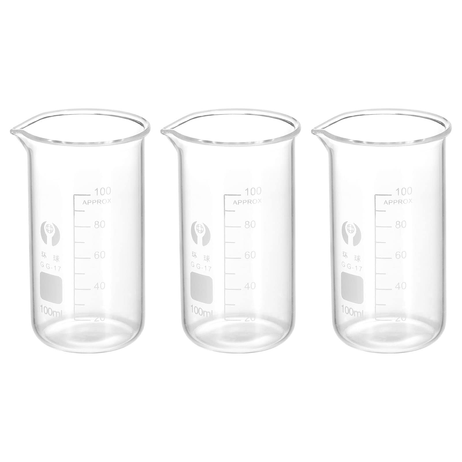 Zlewka laboratoryjna, Zlewki ze szkła borokrzemianowego 3 x 500 ml z dziobkiem i skalą do laboratoriów kuchni, wiele rozmiarów