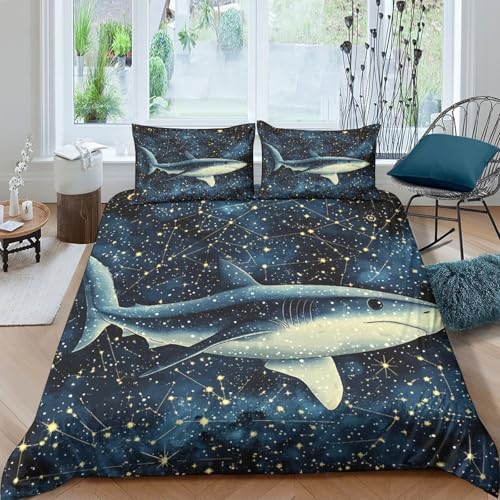 Parure de lit requin espace microfibre douce pour lit simple enfant - 4