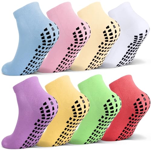 Raigoo Grip 滑り止めソックス 子供用 (4~16歳) クッション入り スポーツ アスレチック スリッパ 病院用ソックス ユースボーイズ&ガールズ, 8組 マルチカラー #2, 8-11 Yearsの商品画像（Amazon）