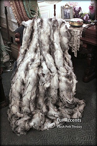 Premium Luxury Faux Fur Throw Blanket/Rugs/Warm White Gray and Black Snow Shoe Rabbit Fur /60 X 70 / Other Sizes, Colors Available/New Premium Luxury Faux Fur Throw Blanket/Rugs/Warm White Gray and Black Snow Shoe Rabbit Fur /60" X 70" / Other Sizes, Colors Available/New