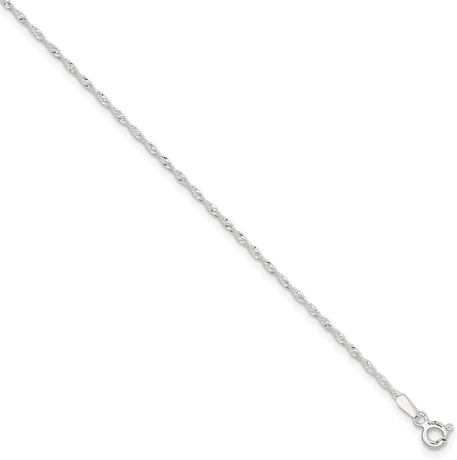 Sterling Silver Singapore Chain Anklet