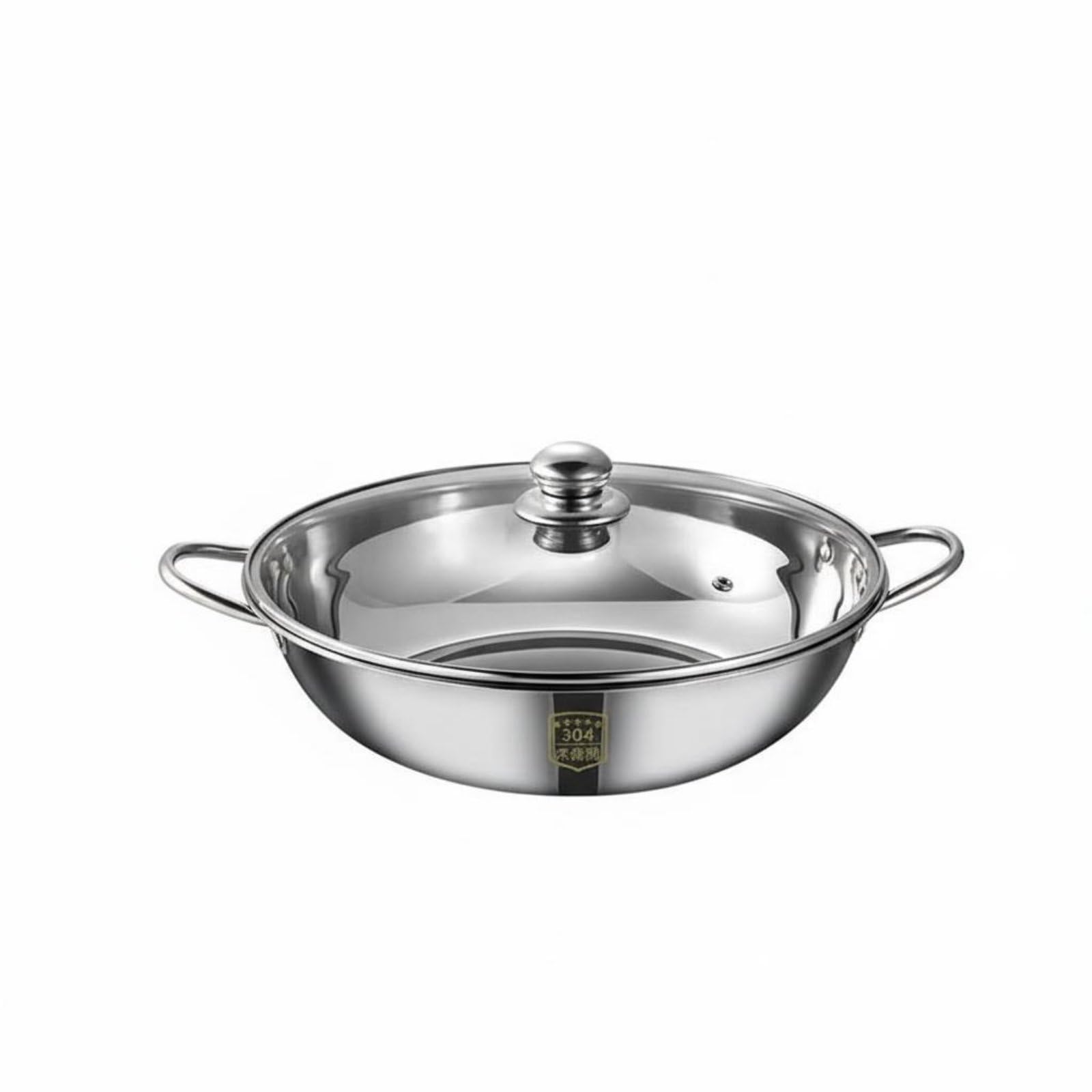 Pentola a Doppio Scomparto Pentola Hot Pot Pentola per Zuppe Casseruola Pentola per in Acciaio Inox 304 Superficie Antiadherente Naturale Pulizia, 34 Cm, style to 15