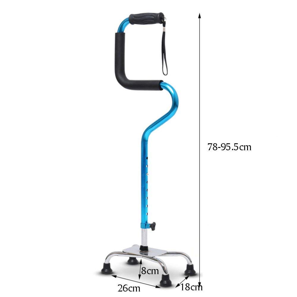 Bastone da passeggio Bastone da passeggio per anziani Walker Illuminato Stampelle mediche retrattili antiscivolo Comodo anniversario
