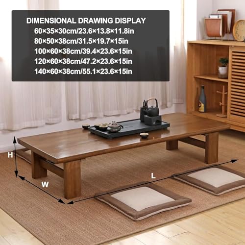 Table tatami de style rectangulaire en bois noble finition vintage - 3