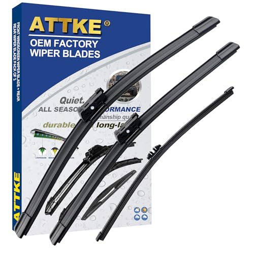 ATTKE Front Wiper Blades and Rear Wiper Blades for Honda Civic Hatchback 2022 2023 2024 2025, OEM Wiper Blades, (24“ + 19” + 12” 3 Wiper Blades)