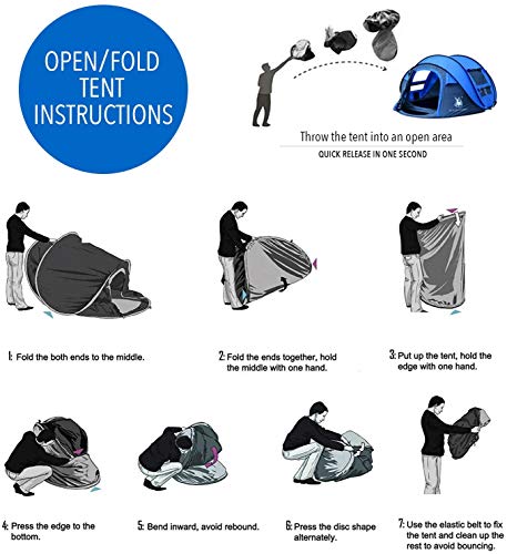 Carpa para 4 personas HUI LINGYANG Pop Up, impermeable, 9.5'x6.6'x52'', con 2 puertas miniatura 6