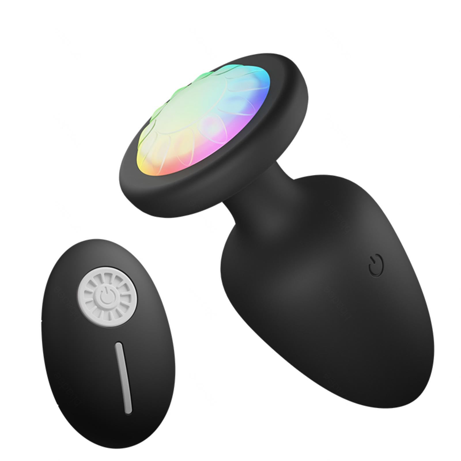 Vibrator Dildo für Paare, Sex Spielzeug für Paare Analplug Fernbedienung mit 10 Vibrationsmodi LED Leuchtender Prostata Stimulation Männer Analvibrator Dildo Sexspielzeug für Paare, Schwarz