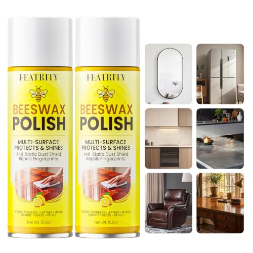 featrity Multipurpose Beeswax Furniture Polish Cleaner Spray 15.2oz (2pcs)