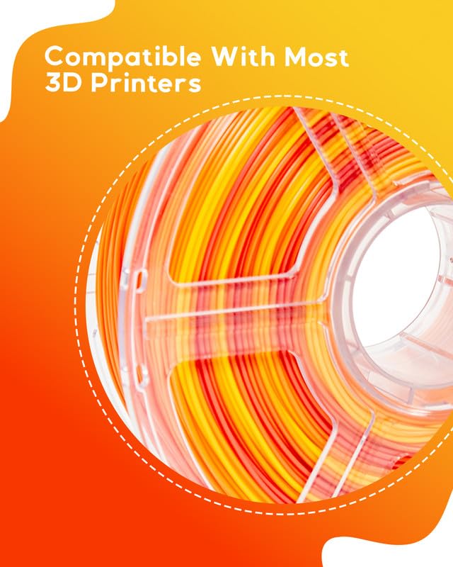 Image of Cookiecad PLA Filament 1.75mm 1kg Rainbow Multicolor 3D Printer Filament - Sunrise PLA