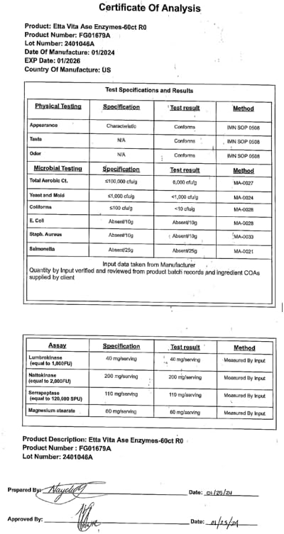 Miniatura 2 de Potent Nattokinase 4000 FU Serrapeptase 240000 SPU Lumbrokinase Suplemento (3000 FUcápsula) - Cápsulas de enzimas proteolíticas para apoyo